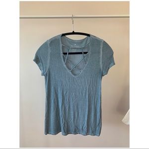 Blue Soft & Sexy rib American Eagle tee